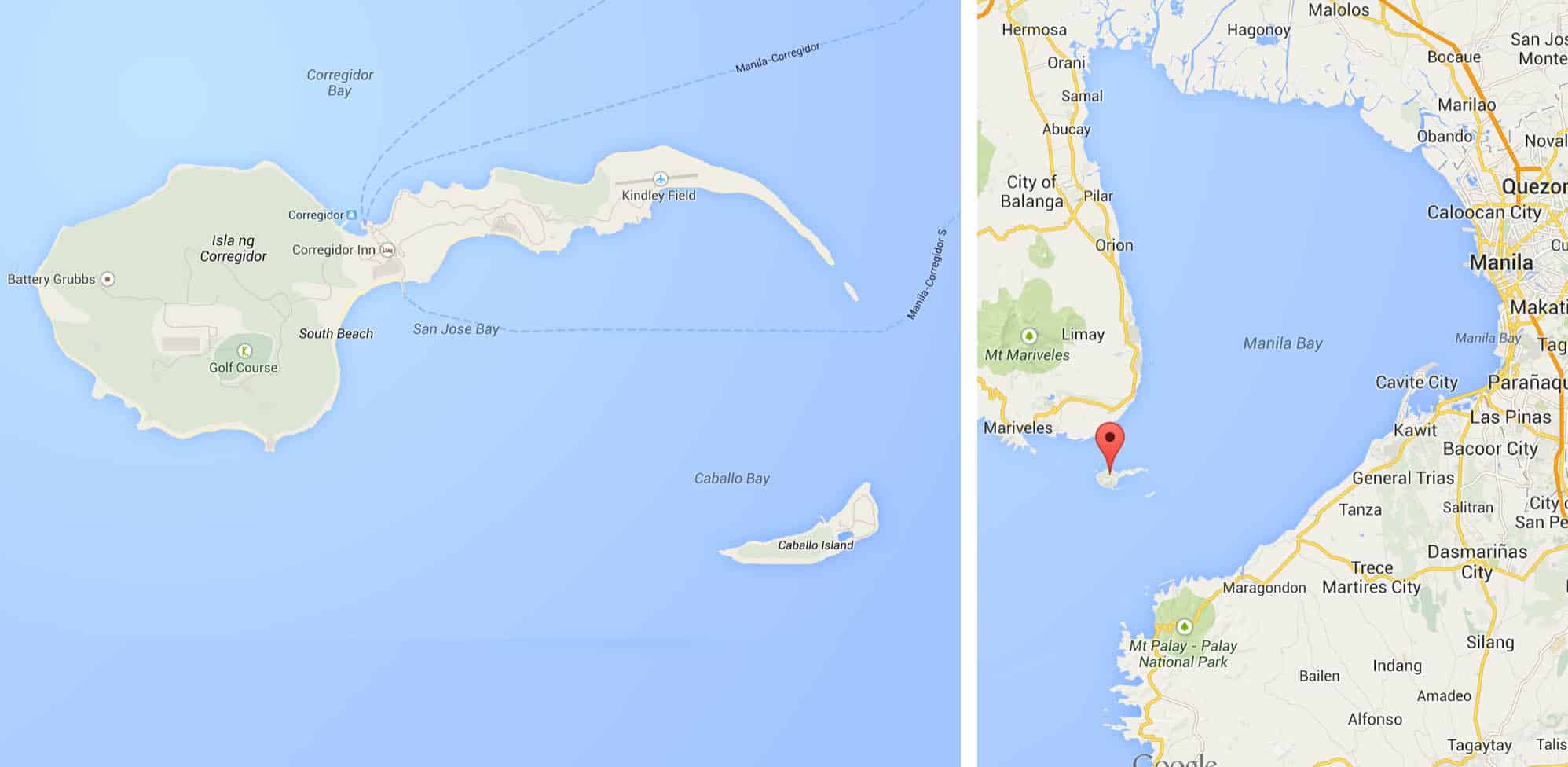 科雷吉多岛及其在马尼拉湾的位置。好吧，我会说的。它看起来像一个精子细胞。