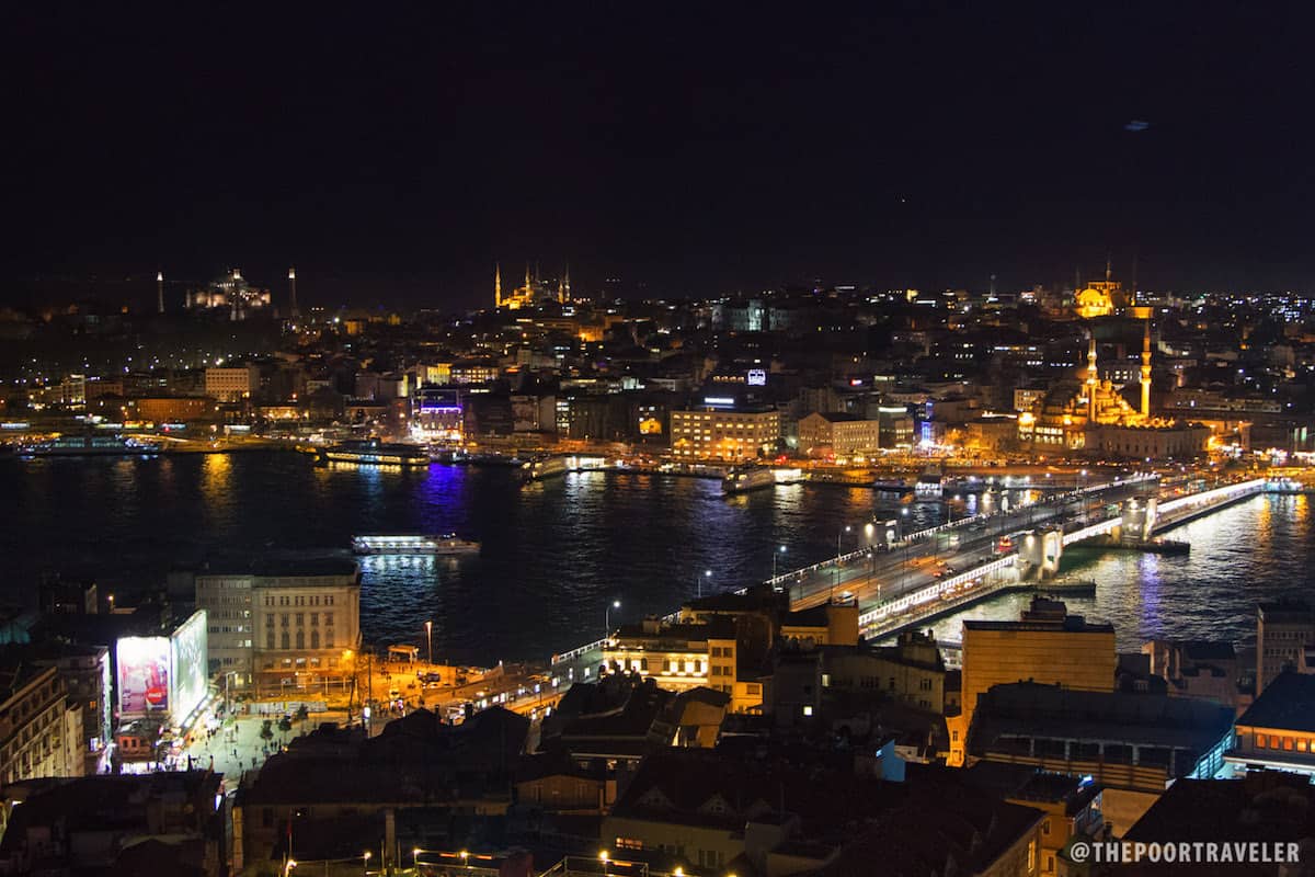从加拉塔塔上看伊斯坦布尔的夜晚