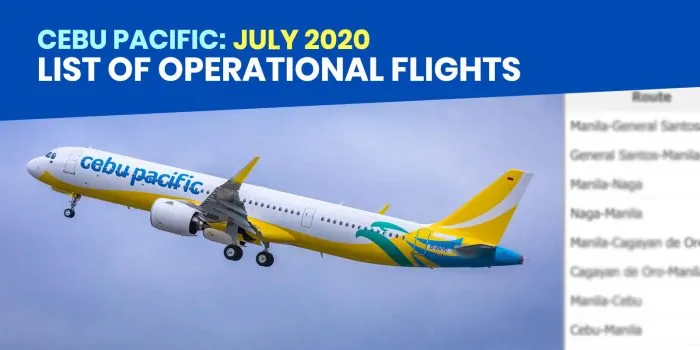 宿雾太平洋：2020年7月的运营航班清单